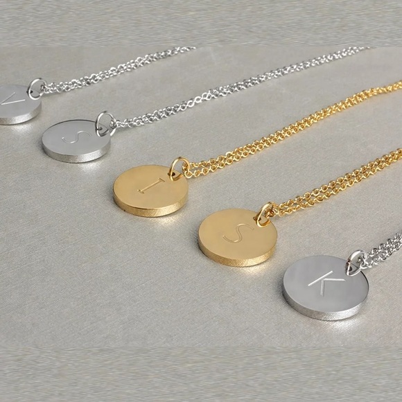 Initial letter Necklace- 14K Gold Plated- women necklaces - Picture 3 of 3